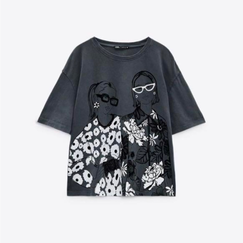 New! Zara T-shirt girl print